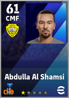 Abdulla Al Shamsi — CMF, OVR 61, MAX 61