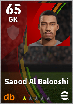 Saood Al Balooshi — GK, OVR 65, MAX 65