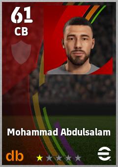 Mohammad Abdulsalam — CB, OVR 61, MAX 61