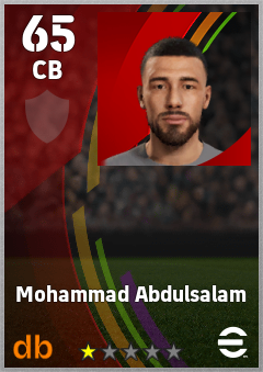 Mohammad Abdulsalam — CB, OVR 65, MAX 65