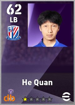 He Quan — LB, OVR 62, MAX 62