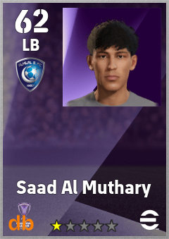 Saad Al Muthary — LB, OVR 62, MAX 62