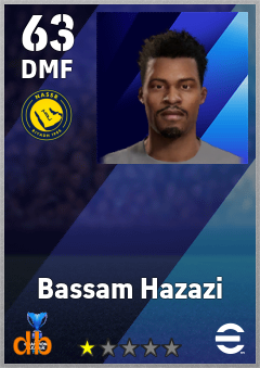 Bassam Hazazi — DMF, OVR 63, MAX 63