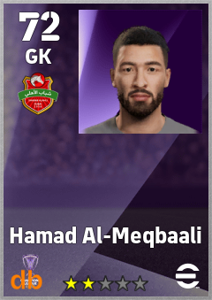 Hamad Al-Meqbaali — GK, OVR 72, MAX 72
