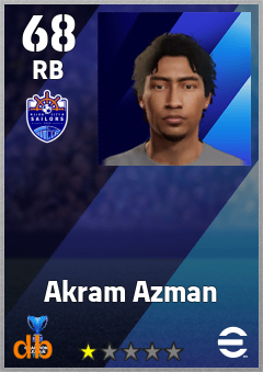 Akram Azman — RB, OVR 68, MAX 68