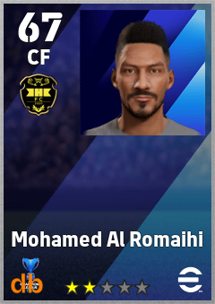 Mohamed Al Romaihi — CF, OVR 67, MAX 67