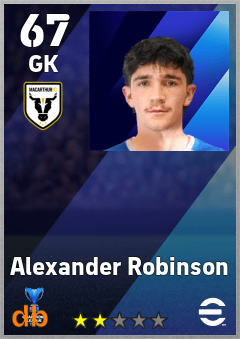 Alexander Robinson — GK, OVR 67, MAX 67