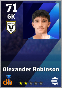 Alexander Robinson — GK, OVR 71, MAX 71