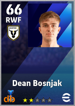 Dean Bosnjak — RWF, OVR 66, MAX 66
