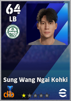 Sung Wang Ngai Kohki — LB, OVR 64, MAX 64
