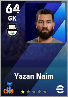 Yazan Naim — GK, OVR 64, MAX 64