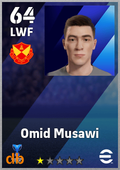 Omid Musawi — LWF, OVR 64, MAX 64