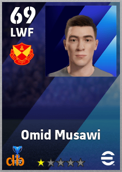 Omid Musawi — LWF, OVR 69, MAX 69