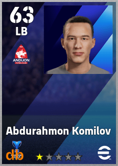 Abdurahmon Komilov — LB, OVR 63, MAX 63