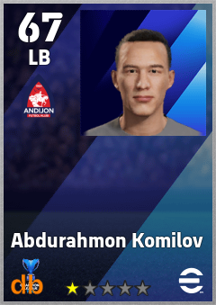 Abdurahmon Komilov — LB, OVR 67, MAX 67