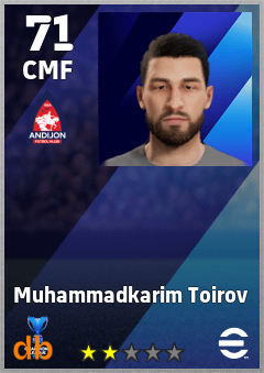 Muhammadkarim Toirov — CMF, OVR 71, MAX 71