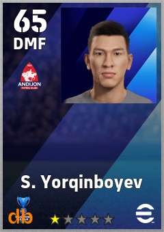 S. Yorqinboyev — DMF, OVR 65, MAX 65