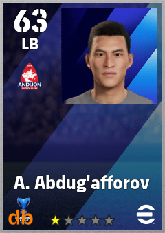 A. Abdug'afforov — LB, OVR 63, MAX 63