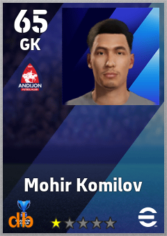 Mohir Komilov — GK, OVR 65, MAX 65