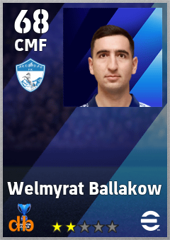 Welmyrat Ballakow — CMF, OVR 68, MAX 68