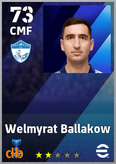 Welmyrat Ballakow — CMF, OVR 73, MAX 73