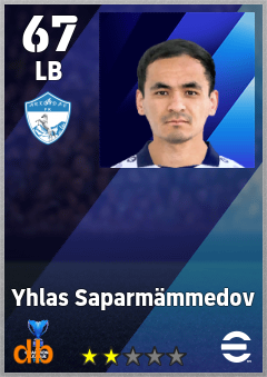 Yhlas Saparmämmedov — LB, OVR 67, MAX 67
