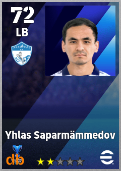 Yhlas Saparmämmedov — LB, OVR 72, MAX 72