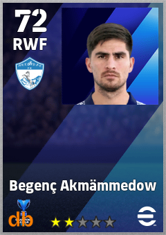 Begenç Akmämmedow — RWF, OVR 72, MAX 72