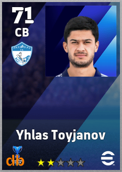 Yhlas Toyjanov — CB, OVR 71, MAX 71