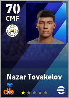 Nazar Tovakelov — CMF, OVR 70, MAX 70
