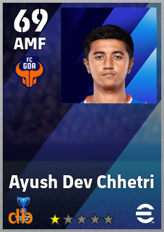 Ayush Dev Chhetri — AMF, OVR 69, MAX 69