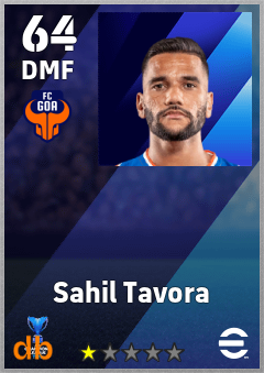 Sahil Tavora — DMF, OVR 64, MAX 64