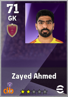Zayed Ahmed — GK, OVR 71, MAX 71