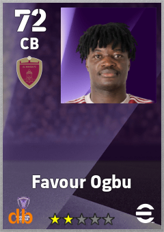 Favour Ogbu — CB, OVR 72, MAX 72