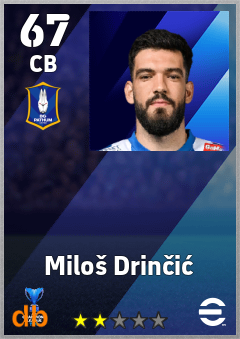 Miloš Drinčić — CB, OVR 67, MAX 67
