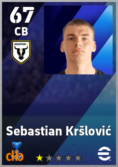 Sebastian Kršlović — CB, OVR 67, MAX 67