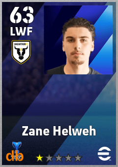 Zane Helweh — LWF, OVR 63, MAX 63