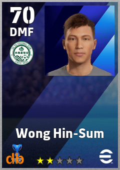 Wong Hin-Sum — DMF, OVR 70, MAX 70