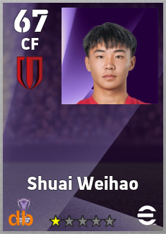 Shuai Weihao — CF, OVR 67, MAX 67