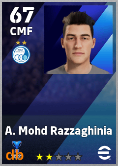A. Mohd Razzaghinia — CMF, OVR 67, MAX 67