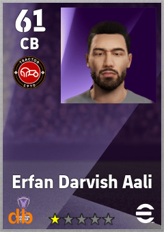 Erfan Darvish Aali — CB, OVR 61, MAX 61