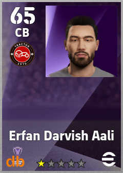 Erfan Darvish Aali — CB, OVR 65, MAX 65