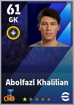 Abolfazl Khalilian — GK, OVR 61, MAX 61