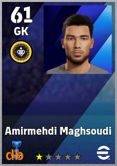 Amirmehdi Maghsoudi — GK, OVR 61, MAX 61