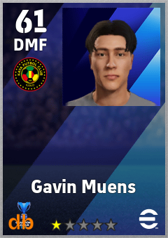 Gavin Muens — DMF, OVR 61, MAX 61
