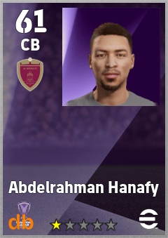 Abdelrahman Hanafy — CB, OVR 61, MAX 61