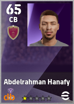 Abdelrahman Hanafy — CB, OVR 65, MAX 65