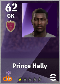 Prince Hally — GK, OVR 62, MAX 62