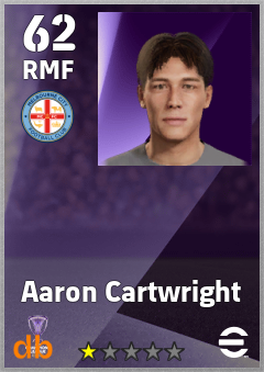 Aaron Cartwright — RMF, OVR 62, MAX 62