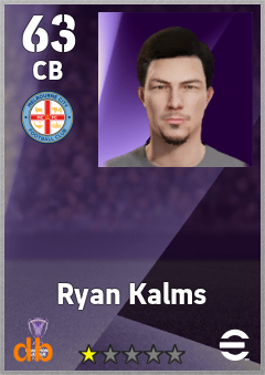 Ryan Kalms — CB, OVR 63, MAX 63